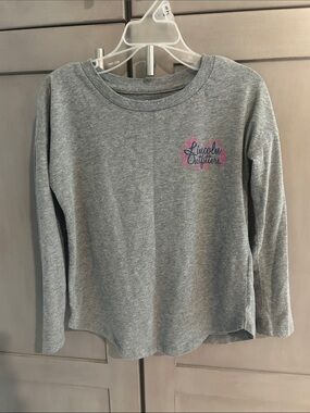 Lincoln Outfitters Kids' Gray Long Sleeve Tee with Pink Logo